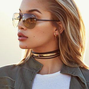 QUAY Muse Fade Sunglasses in Black/Brown